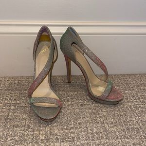 B Brian Atwood iridescent sandals